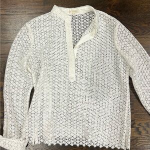 ANN MASHBURN White Lace Blouse